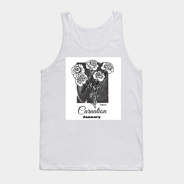 January birth flower - Carnation Tank Top by RebekahMahoney